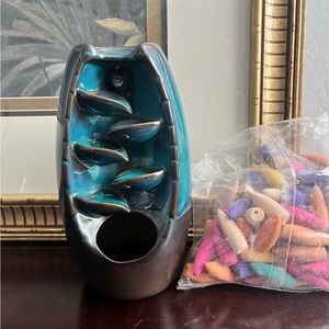 Incense waterfall holder w/ cones included